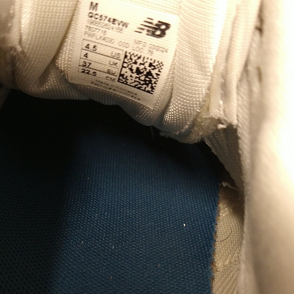 New Balance Kids Cream and Gray Sneakers - Picture 7 of 8
